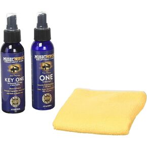 MusicNomad Complete 3 pc. Care Kit for Gloss Pianos - Cleaner, Polish, Cloth (MN132)