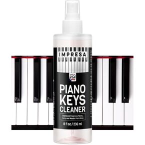 8 oz Piano Key Cleaner Spray to Preserve Plastic, Ivory, & Wooden Keys - Piano Keyboard Cleaning Solution Kit