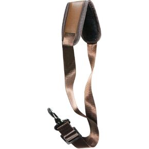 KUWAN Saxophone Neck Strap Soft Sax Leather strap Padded for Alto Sax Tenor Clarinet Baritone Soprano Horn Music Instrument (1, BLACK)