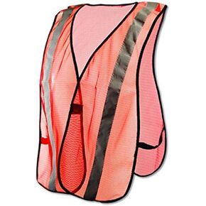 MAGID CRV4431 Orange Polyester High-Visibility Vest, Hi/Vis Orange, One Size Fits All