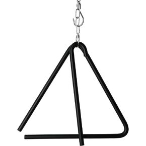 9 inches Triangle Chuckwagon Dinner Bell with Call Striker and Hanging Chain Powder Coated