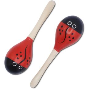 Wooden Maracas Set, Latin Salsa Rumba Shakers, Hand Percussion Rattles for Rhythm and Music Making, Ideal for Bands, Ensembles, Classrooms and Parties, Pack of 2