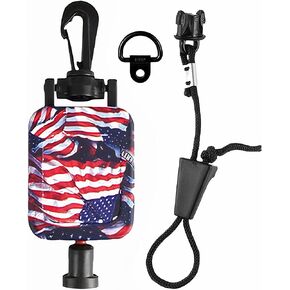 Hammerhead Industries Gear Keeper CB MIC KEEPER Retractable Microphone Holder RT2-4212 - Heavy-Duty Snap Clip Mount, Adjustable Mic Lanyard and Hardware Mounting Kit - Made in USA, Stars and Stripes