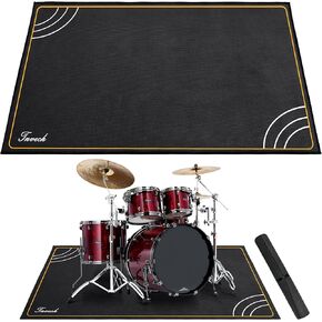 4 x 6 Ft Drum Rug, Colorful Drum Mat Non-Slip for Indoor Outdoor, Soundproof Drum Floor Mat for Electrical Drum, Drum Accessories Gift for Drummers and Kids (Blue)
