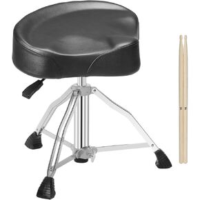 soulmate Drum Throne with Backrest Drum Chair, Portable Drum Throne Seat Motorcycle Style Hydraulic Removable Drum Stool for Adults with Adjustable Backrest & Memory Foam (Black)