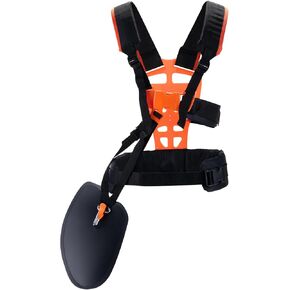 CHANGE MOORE Mower Shoulder Strap, 4119 710 9001 String Trimmer Full Harness for STHIL FS, KM Series String Trimmer Comfort Strap Double Shoulder for Brush Cutter Trimmer Kit ORANGE and Black