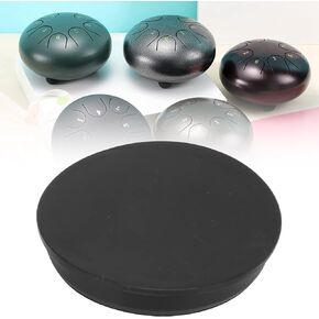 Tongue Drum Bottom Cover, Standard Design Black Rubber Handpan Sound Weakening Soundhole Cap Good Match Instrument Accessory for Camping, Meditation or Yoga (65mm Inner Hole)