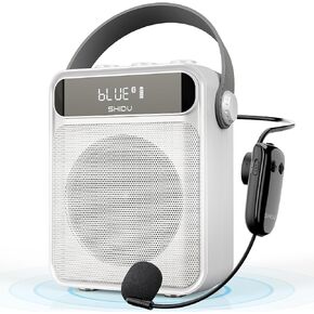 SHIDU Voice Amplifier with Wireless Microphone Headset, Wireless Voice Amplifier for Teacher, Bluetooth Power Amplifier Portable Megaphone PA System for Classroom Speech Meeting Instructor Outdoor