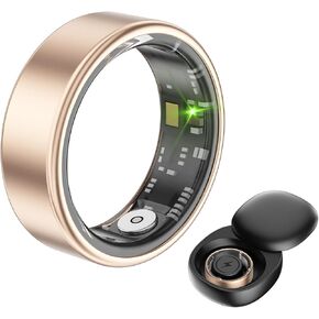Smart Ring Fitness Tracker, Sleep Tracker, Heart Rate Monitor, Health Ring for Women Men, Remote Control Camera, Scrolling Through Videos, 7-Day Battery Life, No App Subscription (Silver, 8)