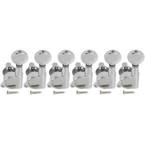 FLEOR 6R Sealed Guitar Tuners Machine Heads Tuning Pegs Keys Set Chrome Fit Electric Guitar Part