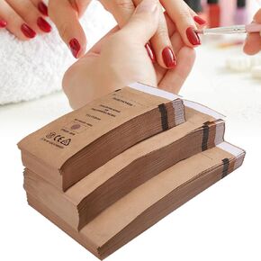 150PCS Of Three Sizes Of Self-Sealing High Temperature Sterilization Dry Heat Kraft Paper Sterilization Pouches Beauty Nail Salon Barbershop Tools Self-Sealing Sterilization Bags (150pcs three sizes)