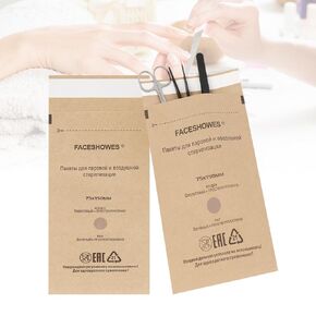 100PCS Self-Sealing Sterilization Pouches, Disposable Dry Heat Autoclave Bags Kraft Paper Cleaning Bags Sterilizer for Nail Tools(100 * 200mm)