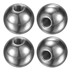 4Pcs Threaded Ball Nut Knobs, M4x12mm 304 Stainless Steel Female Thread Ball Nut Cap for Lighting Fixtures/Machinery/DIY, Round Solid Screw Cap Cover [Silver]