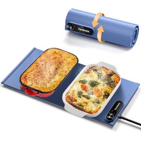 Heating Mat for Food, Food Warming Mat, Portable Electric Warming Tray with 7 Temperature Settings, Fast Full Food Warmer for Parties, Gatherings & Everyday Use