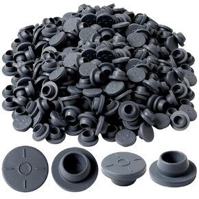 Ira Pollitt 250 Pieces 20mm Vial Rubber Stoppers Mushroom Self Healing Injection Ports Solid Seal for Glass Vial and Liquid Culture Jars