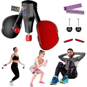 Multi-Function Thigh Master, 0-132 lbs Resistance Thigh Trainer Pro with Leg Straps, Handles, Resistance Bands and Jump Rope, Kegel Trainer Hip Thigh Toner Inner Thigh Exerciser