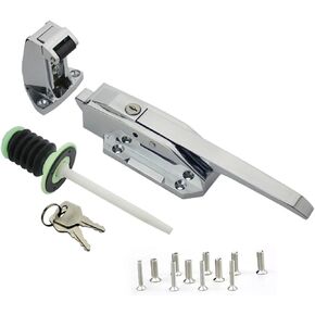 Walk in Cooler Door Handle,Freezer Door Handle, Walk in Cooler Door Closer Complete Latch Kit, Offset -1/5 In-3/5 in (Silver, 1/5 In-3/5 in(Offset))