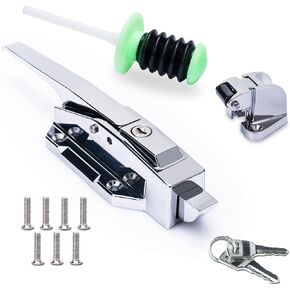 Heavy Duty Freezer Door Handle, Walking Cooler Door Closer Complete Kit, Walk in Cooler Door Handle for Coolers, Freezers, Industrial Ovens, Laboratory, Warehouse,etc. (Base Height 1.8 inch)
