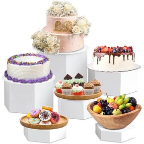 Buffet Risers, 6PCS Risers Display Stands for Buffet Table, Acrylic Dessert Risers, Food Risers for Catering, Display Stands for Party, Wedding, and Event Decor, Clear Acrylic Cube Display