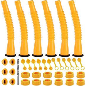 Gas Can Spout Replacement, Replacement Gas Can Spout. Gas Can Nozzle (6 Kit-Yellow) All gaskets are installed and ready to use upon receipt. For 1/2/5/10 gallon gas can. Easy and convenient to use