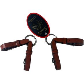Elite Medium Brown Ringed Bit Converter - Horse Bit Converter for Equestrians, Horse Tack Accessory, Leather with Stainless Steel Ring and Buckle, Pelham Rounding, Converts to One-Rein Bits