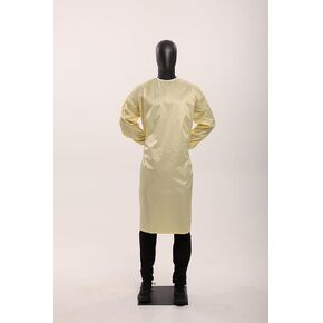 Pack of 12 | Phoenix Reusable AAMI Level 2 Isolation Gowns Longsleeve with Elastic Cuffs, Universal Size, Yellow PPE Protective 99% Filament Polyester and 1% Carbon-Infused Filament Nylon