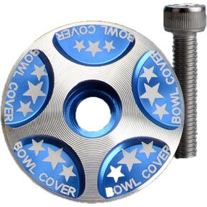 Bicycle Headset Top Cap, Aluminum Bike Stem Top Cap Bicycle Headset Cap Stem Cap MTB Headset Cap 28.6mm Blue