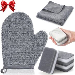 Boat Accessories Gifts for Men Including 1 Boat Scrubbing Brush Glove 3 Boat Scuff Erasers and 1 Microfiber Cleaning Cloth Boat Accessories Marine Boat Sponge for Cleaning Washing