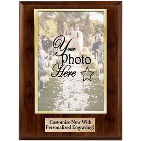 Crown Awards Personalized Photo Plaques - Vertical Slide-In Photo Frame Plaque Gift With Custom Engraving, Holds 5x7 Photo Prime