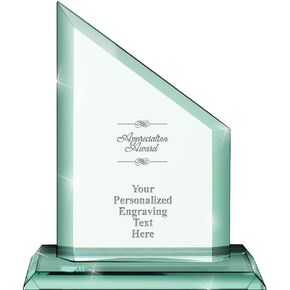 6.5" Personalized Crystal Trophy- Achievement Ivy Jade Crystal Award with Customized Engraving Prime