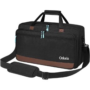 ORKELS DJ Controller Case for Pioneer RX/NI Traktor Kontrol S8/DDJ SX SX2 SX3/DDJ 800 808/DDJ FLX6 - Carrying Bag with Strap for Controller, Laptop, Headphones & Cables - L-27.6''x5.5''x15.7''