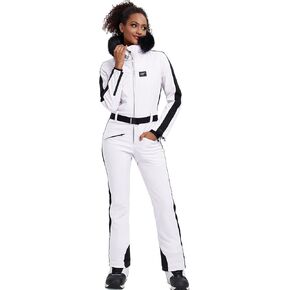 GS SNOWING Women's Ski Suit One Piece Snowsuits Insulated Waterproof Windproof Slim Winter Outdoor Onesies Ski Outfits Jumpsuits White S