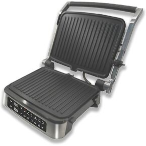 Panini Press Sandwich Maker, 1200W 4 Slice Sandwich Toaster, Removable Drip Tray & Non-Stick Coated Plates, Open 180°, 3-In-1 Electric Indoor Grill w/5 Auto Modes, Temperature Control & Timer