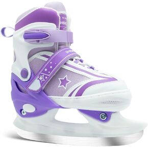 Kids Adjustable Ice Skates for Boys and Girls, Hockey Lace-Up Skate,Ice Skating Shoes for Beginner with Smooth Blades Ages 5-12, Suitable for Outdoor and Skating Rinks