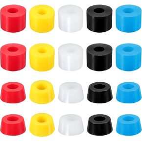 PATIKIL Skateboard Bushings, 5 Set 90A PU Long-Board Truck Bushings Rebuild Kit for Skateboard Parts, Blue/Red/Black/White/Yellow