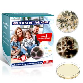 Mold Test Kit for Home: 6 Simple Mold Detector with Detailed Identification Guide for Home Surfaces & Indoor Air Quality & HVAC Testing Results in 48 Hours - at Home Black Mold Detection Kit