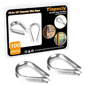 Yinpecly 16 Pcs M10 304 Stainless Steel Thimbles for 3/8 Inch Diameter Wire Rope/Cable, Rope Thimble Rigging for Marine Rigging, Sailing, Fishing, Railing, DIY, Commercial, Industrial Applications