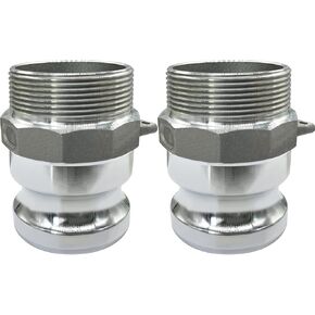Beduan Aluminum Cam Lock Fittings (Part F) Cam and Groove Hose Fitting, 1.5" Plug x 1.5" NPT Male Threaded Adapter