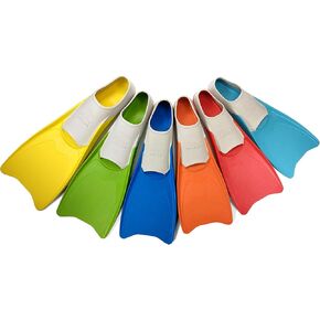 Flow Premium Rubber Long Fins for Swim and Lap Training - Youth Sizes for Kids, Young Men, and Women