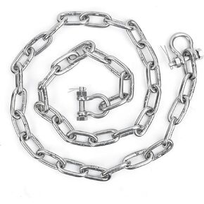 1/4" or 5/16" Anchor Chain Kit, 316 Stainless Steel Marine Grade Boat Anchor Chain, Heavy-Duty Anchor Lead Chain w/ 2 Pcs Anti-Off Double Shackle Link Ends for Boats, Pontoon, Deck & Sail in Kuwait