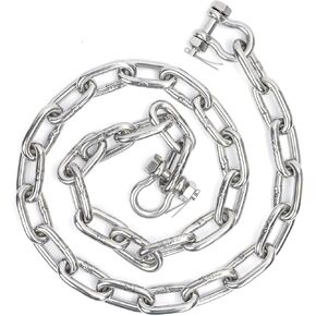 1/4" or 5/16" Anchor Chain Kit, 316 Stainless Steel Marine Grade Boat Anchor Chain, Heavy-Duty Anchor Lead Chain w/ 2 Pcs Anti-Off Double Shackle Link Ends for Boats, Pontoon, Deck & Sail