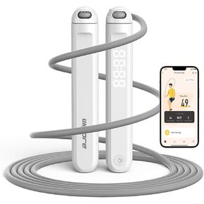 Jump Rope, Tangle free rapid speed jump ropes with counter for fitness for women,Skipping rope with app for fitness men, women's home exercise, workout, fitness gifts for adults, Kids