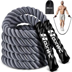 Jump Rope, Weighted Jump Rope for Fitness, Heavy Skipping Ropes for Men Women Kids, Home Gym Workout Equipment Set, Suitable for Boxing, Cardio, Training Muscles, Full Body Exercise Weight Loss at Home