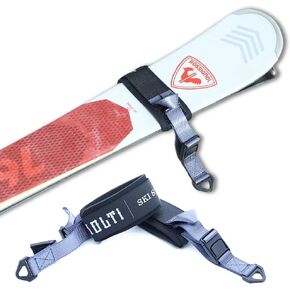 Ski & Pole Fastener Straps - Durable Hook & Loop Ski Strap Carrier Pair, Securely Transport Your Skis - Ski Accessories Great for Carrying Ski Gear