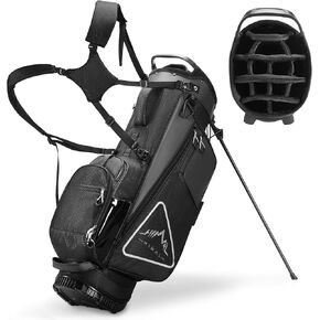 14-Way Golf Stand Bag with Full Length Divider,Premium PU Leather Golf Bag for Man with Plush Top,Magnetic Pocket & Detachable Shoulder Strap