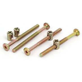 uxcell M6x80mm 57mm Long Thread Hex Socket Pan Head Screws Bolts Barrel Nuts 4 Sets