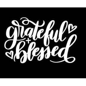Grateful and Blessed Makarios LLC |Cars Trucks Vans Walls Laptop MKR| White |5.5 x 3.25|MKR813