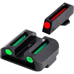 TRUGLO Fiber-Optic Handgun Night Sight | Compact Durable Snag-Resistant High-Visibility Red Front & Green Rear Sight for Handguns
