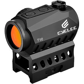 Cyelee T10 Red Dot Sight 1x20mm 2MOA Shake Awake Rifle Scope with Absolute Co Witness Riser