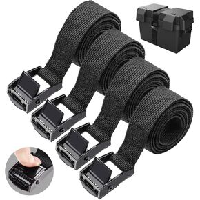 4 PCS 3.93ft Reusable Lashing Straps with Buckles (Antirust Alloy),Adjustable Cam Buckle Tie Down Cinch Strap(1" x 47.2") O-017-1.2